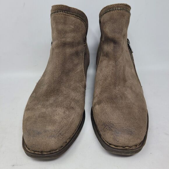 Born Malta Bootie Womens Taupe Brown Sz 11 M EU43 Ankle Distressed Suede Leather - Picture 2 of 8